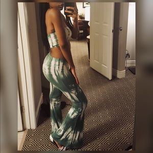 Green & White bandeau set